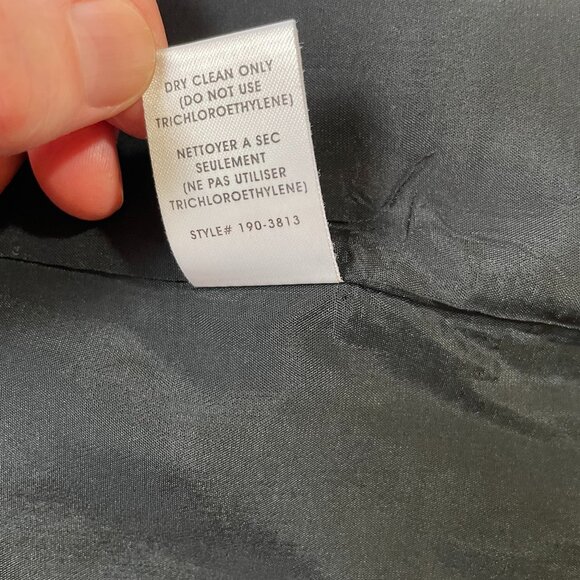 Nanette Lepore Linen Blend Pencil Skirt Gray Knee Length Ruffle Waist Size 8 - Picture 16 of 16